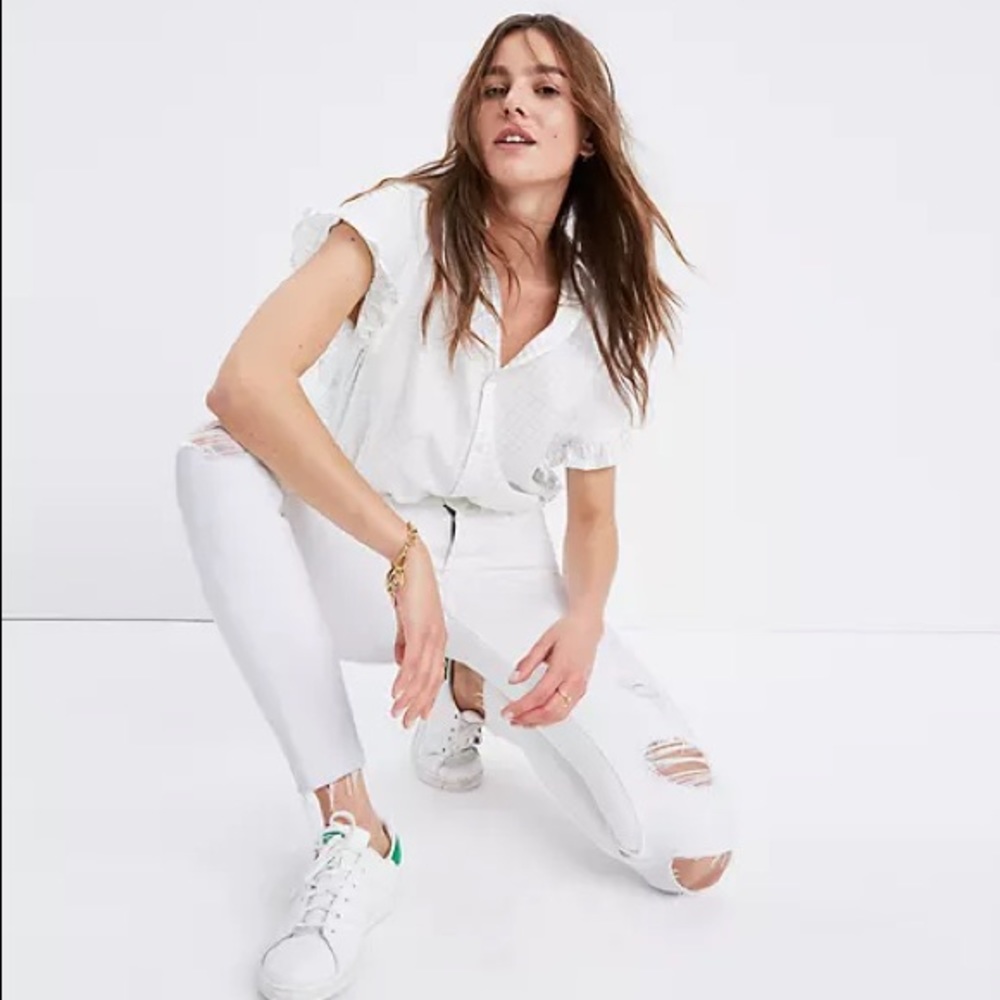 Madewell 9” High-Rise Skinny Crop White Jeans